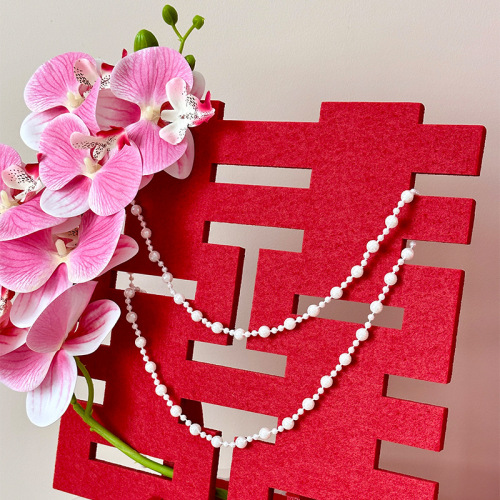 Thickened 3D wedding couple character pearl flower ornament wedding decoration new marriage celebration creative double happiness character table bedroom wedding room