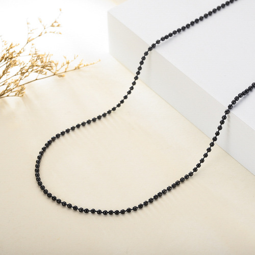 Factory Wholesale Stainless Steel Bead Chain Round Beads 304 Material Chain 2.4MM 60CM Accessory 18K Real Gold Plated
