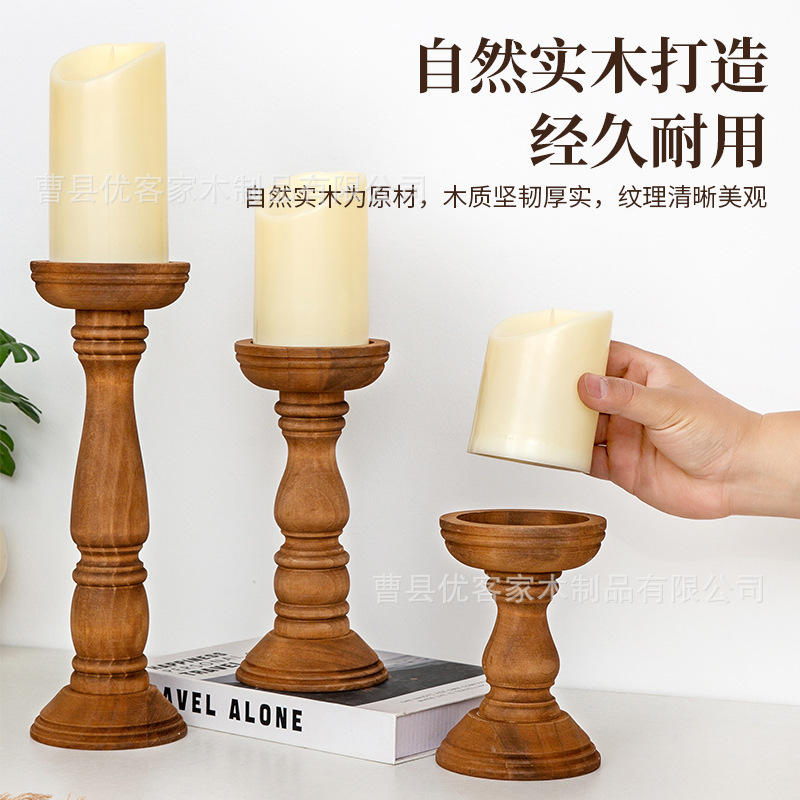 木製キャンドルホルダー結婚式宴会キャンドルホルダーデスクトップ装飾品装飾キャンドルベース無垢材キャンドルホルダーキャンドルホルダー|undefined