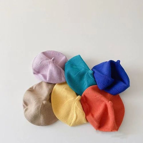 Baby hat ins autumn and winter baby beret thin breathable foreign style versatile knitted hat cute baby painter hat