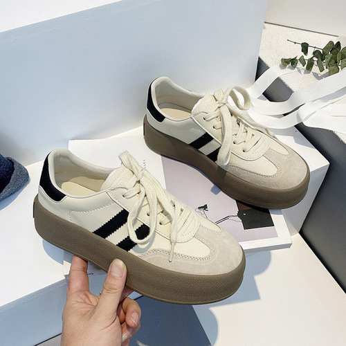 Platform Sneakers Women's 2024 Spring New Style Ins Trendy European Style Casual Sports All-match Student Board Shoes