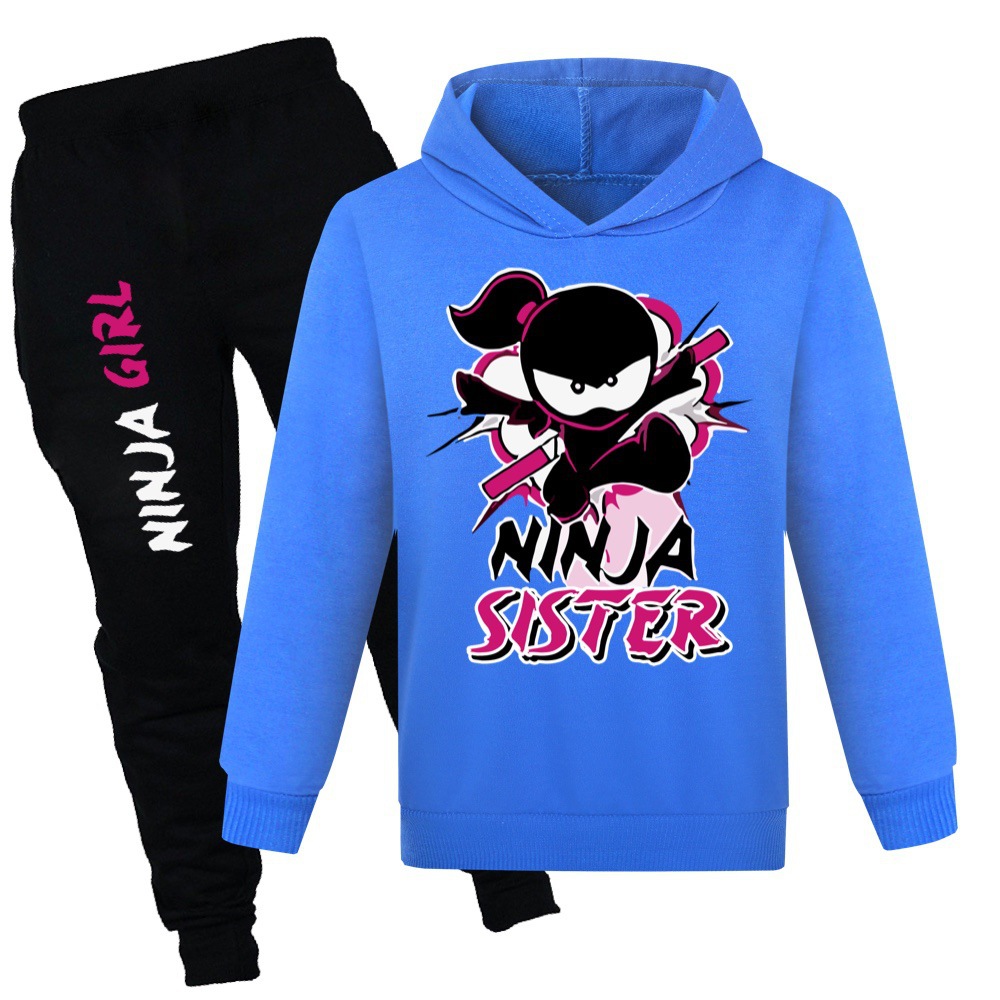 Ninja Kidz Vår Höst Mode Fritidskläder Pojkar och flickor Tröja+Casual Byxor Set_voghion.com