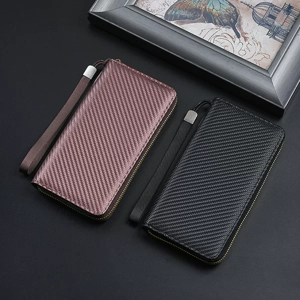 Cross-border New Men's Wallet Multi-card Casual Carbon Fiber Pattern Wallet Large Capacity Hand-held Coin Purse