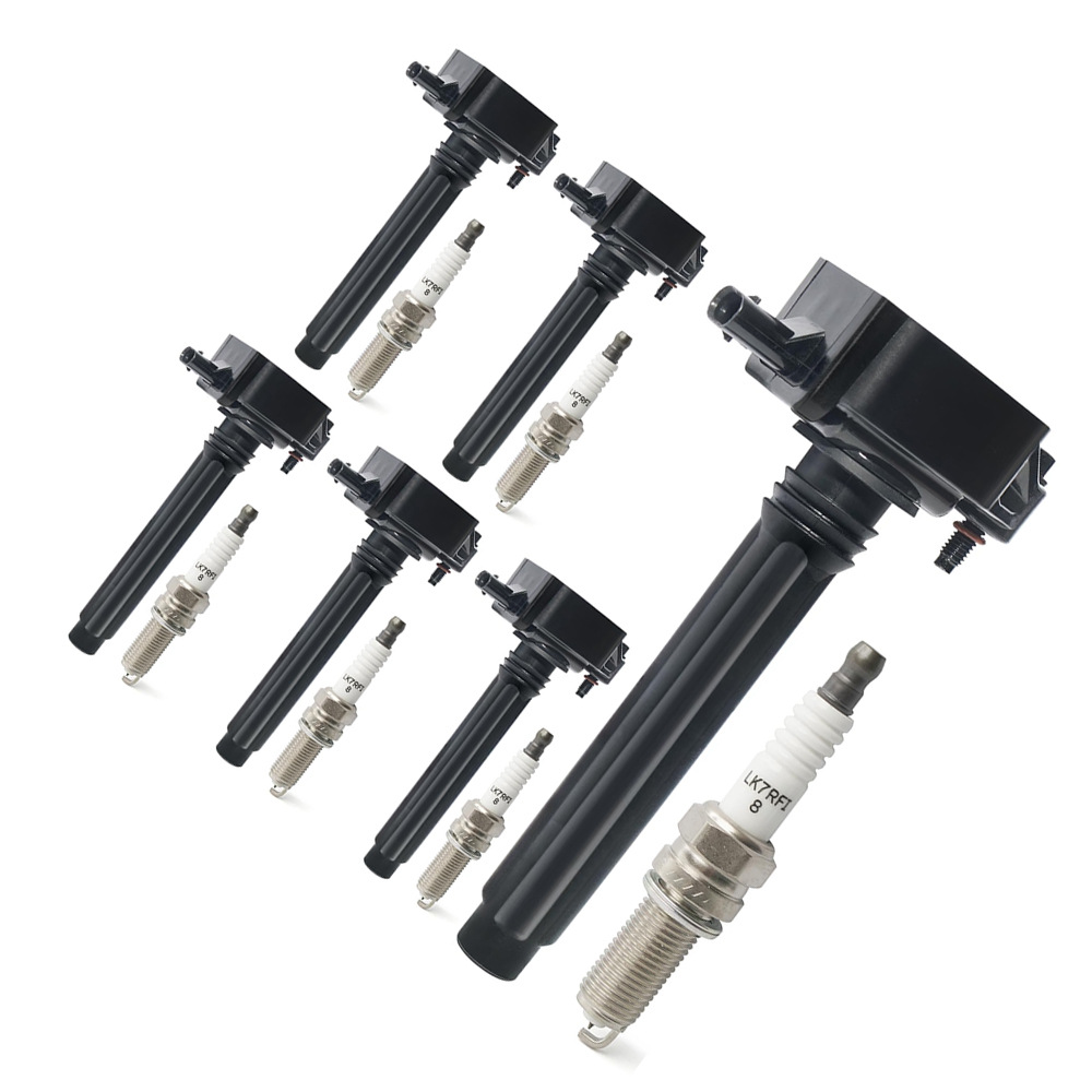 6-Piece Set of Ignition Coils and Iridium Spark Plugs UF648 97390 Suitable for Dodge Ram 3.6L V6