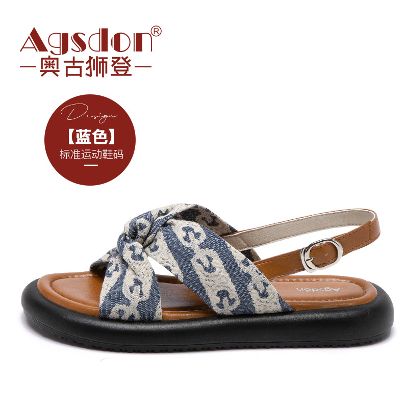 Sandalias de Mujer Augu Shiden, Verano 2025, Nuevas, Planas, Estilo Retro Romano, para Playa y Deportes al Aire Libre