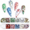 Jewelry, Christmas nail decoration, suitable for import, 12 cells, with snowflakes, wholesale