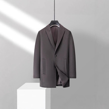 龙达飞新品专柜同款男士商务休闲纯羊毛翻领毛呢大衣DT12118Q1