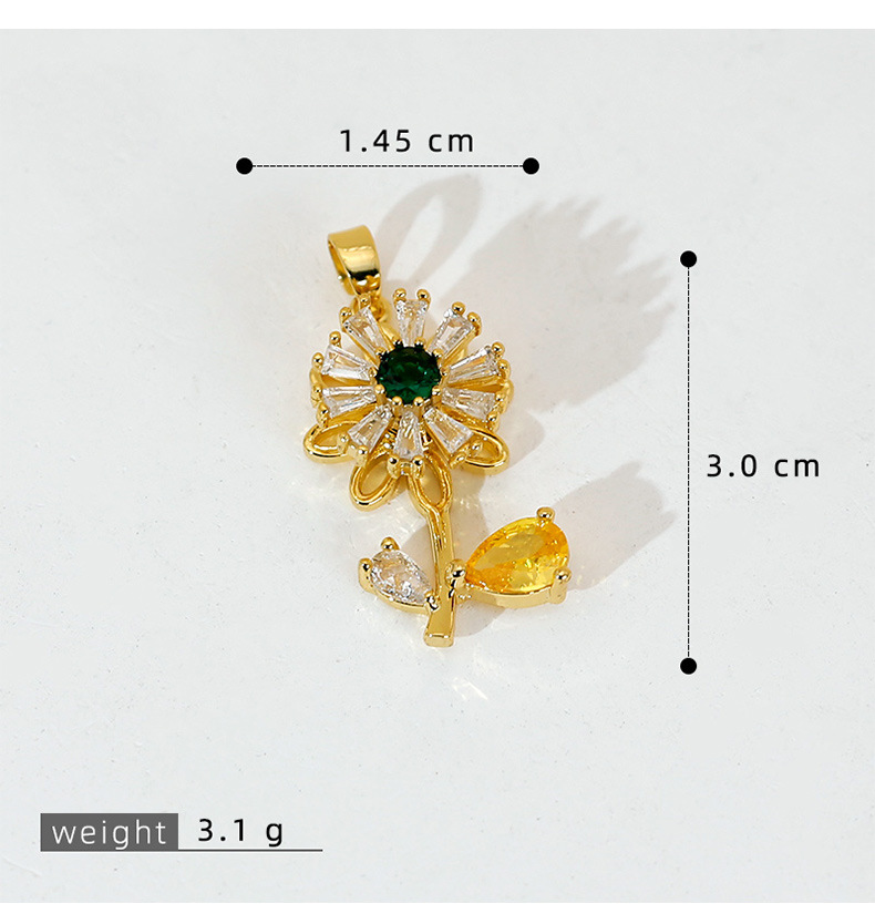5g Weight Pendant Jewelry Making Type 15 * 29mm Jewelry Making Size DIY Jewelry Accessories Classification 1 Piece Quantity Copper Material Sunflower, Flower Pattern All Seasons Season Polished Finish Plating Design Elegant, Sweet, Classic Style Style 1 Piece 15 * 29mm Copper Sunflower Flower Polished Pendant DIY Jewelry Accessories 14