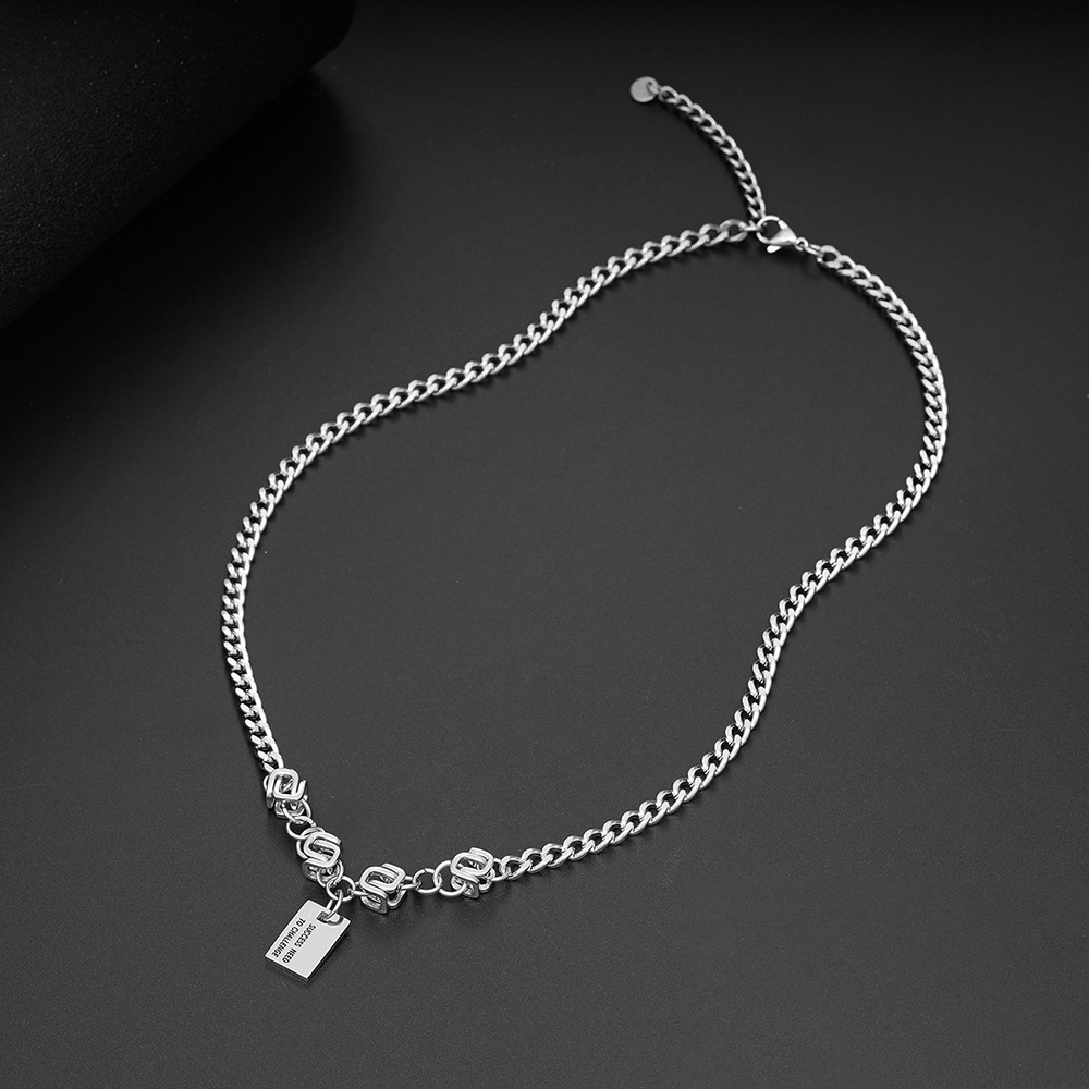 Minimalist Cuban Link Necklace In Stainless Steel For Men And Women_voghion.com