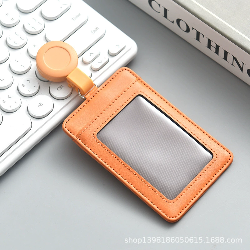 retractable factory brand identity protection cover work ID card holder with lanyard employee badge student ID card ID card