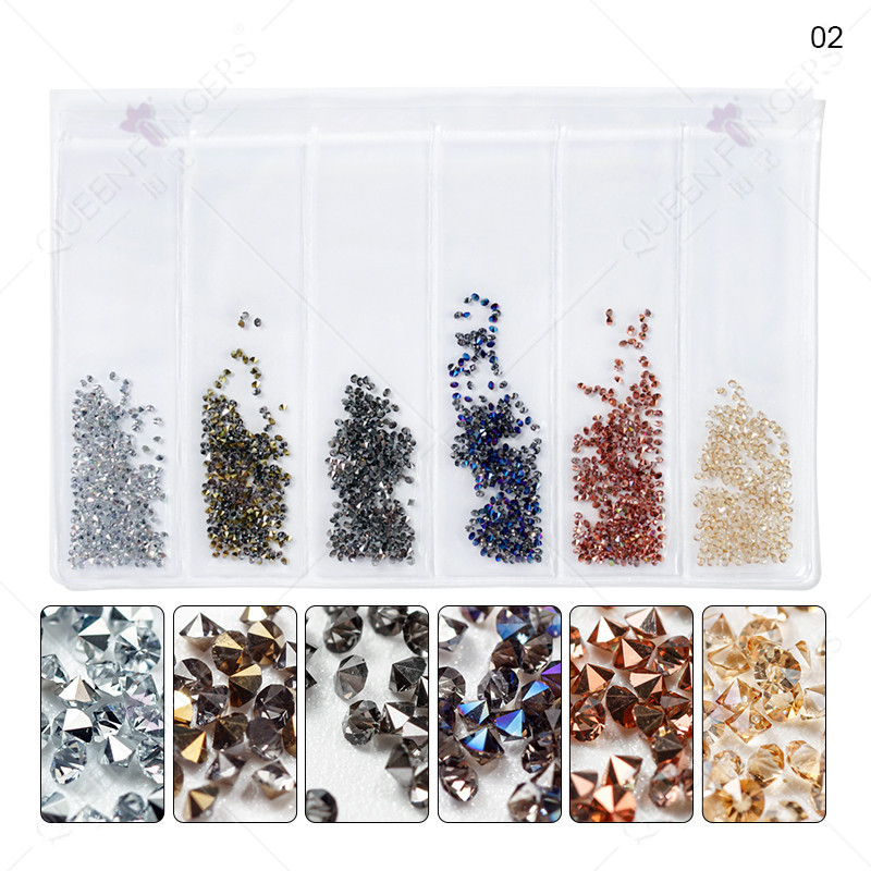 Joyería de uñas de cristal de uñas micro diamante uñas de cristal de diamante de arena Micro Grano micro diamante puntiagudo accesorios de Joyería de diamantes de fondo