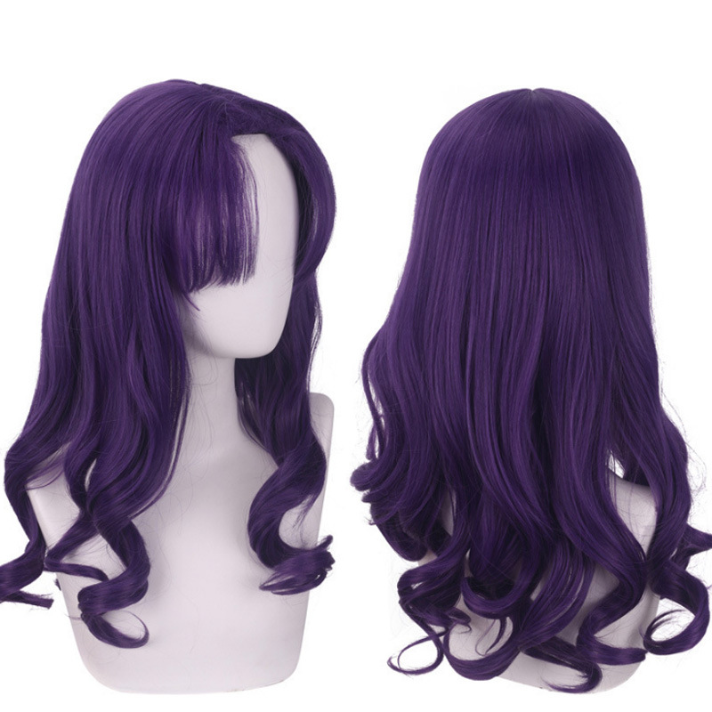 Cardamom wig Neon Genesis Evangelion EVA Misato Katsuragi center-parted purple curly cosplay wig