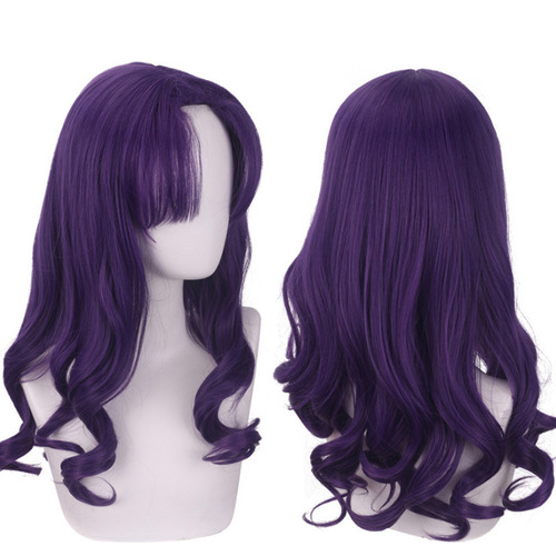 Cardamom wig Neon Genesis Evangelion EVA Misato Katsuragi center-parted purple curly cosplay wig