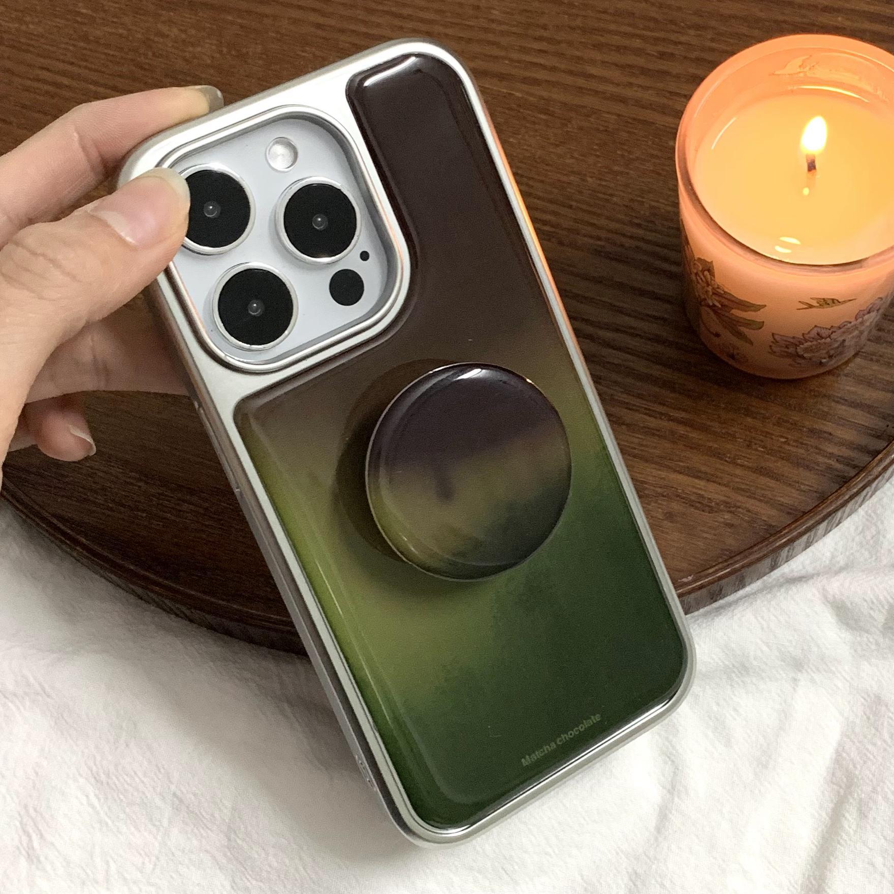 Retro epoxi marrón verde mancha para iphone15ProMax/16 funda para teléfono móvil Apple 13/14 soporte 15 mujeres