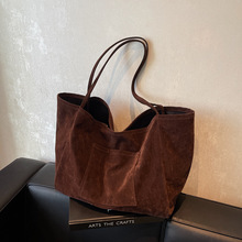 秋冬高级感单肩大容量磨砂包包女2024新款大学生上课通勤托特包包