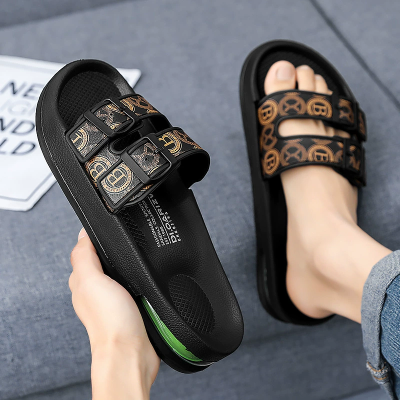 Мужские тапочки Boken 2025 лето корейская версия кросс-бордер большие размеры тапочки с воздушной подушкой мягкая подошва высокие тапочки