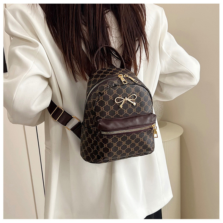 Daily, Street Occasion Wear-Resistant Bow Knot Daily Street Zipper Backpack