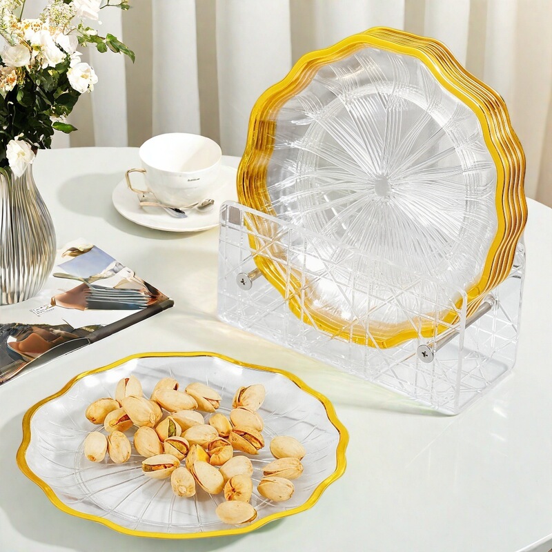 Transparent Bone Dish for Home Use, Light Luxury Minimalist Style, Small Dish Set for Table Scraps, Waste Dish, Light Luxury Style