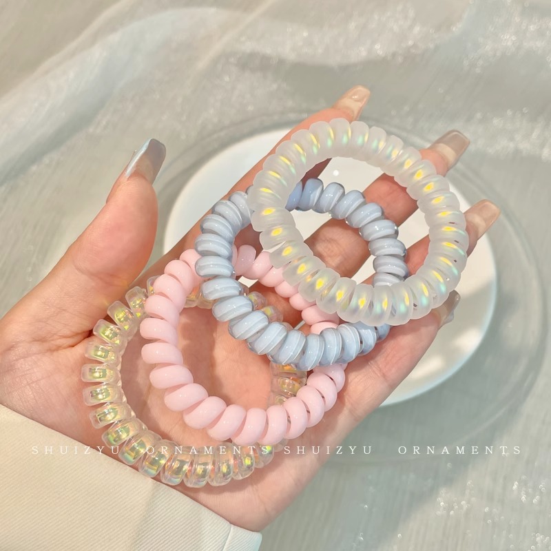Línea telefónica con lazo, anillo para el cabello, tocado, nueva trenza de burbujas, cuerda para el cabello trenzada, alta elasticidad, sin dañar el cabello, cuerda para atar, banda de goma femenina