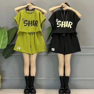 2024 New Sports suit T-shirt Shorts suit Women's Summer Short-sleeved Two-piece Fashionable Set