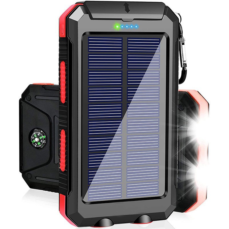 Cargador Solar Portátil 10000mAh de Plástico con Energía Solar para Exteriores