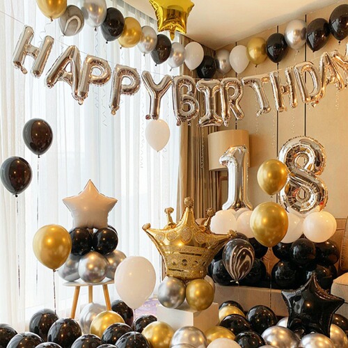 Internet celebrity birthday balloon set wholesale new boyfriend and girlfriend party layout decorative aluminum film balloon background wall