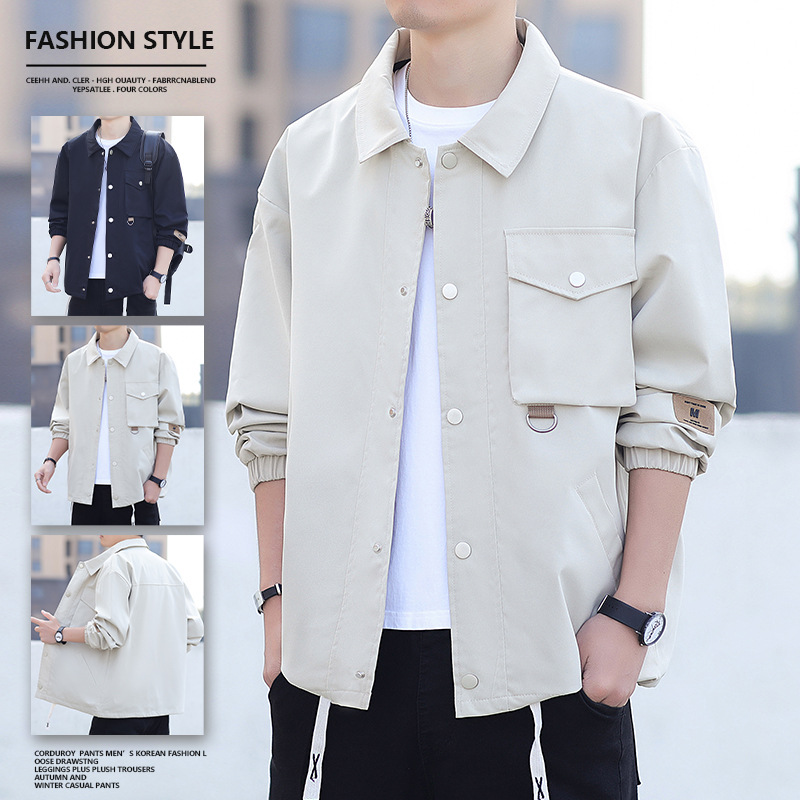 Primavera y otoño chaqueta sin sombrero hombre nuevo chaqueta de brisa juvenil chaqueta de moda chaqueta ropa de hombre