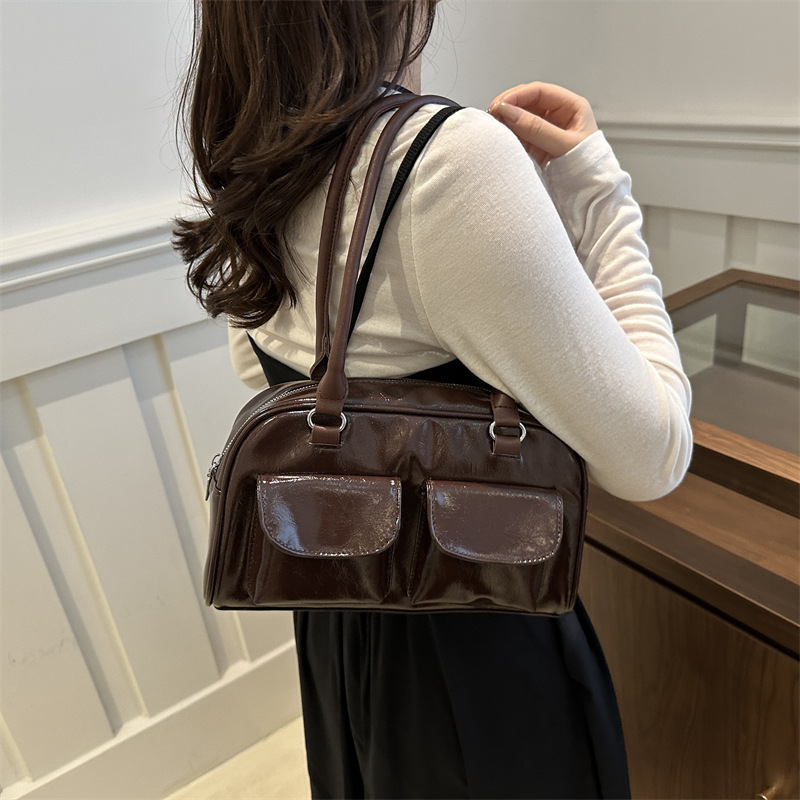 Versión coreana del bolso de axila de gran capacidad de alta calidad, bolso de mujer, nuevo bolso de bolos de gran capacidad, bolso de viaje simple