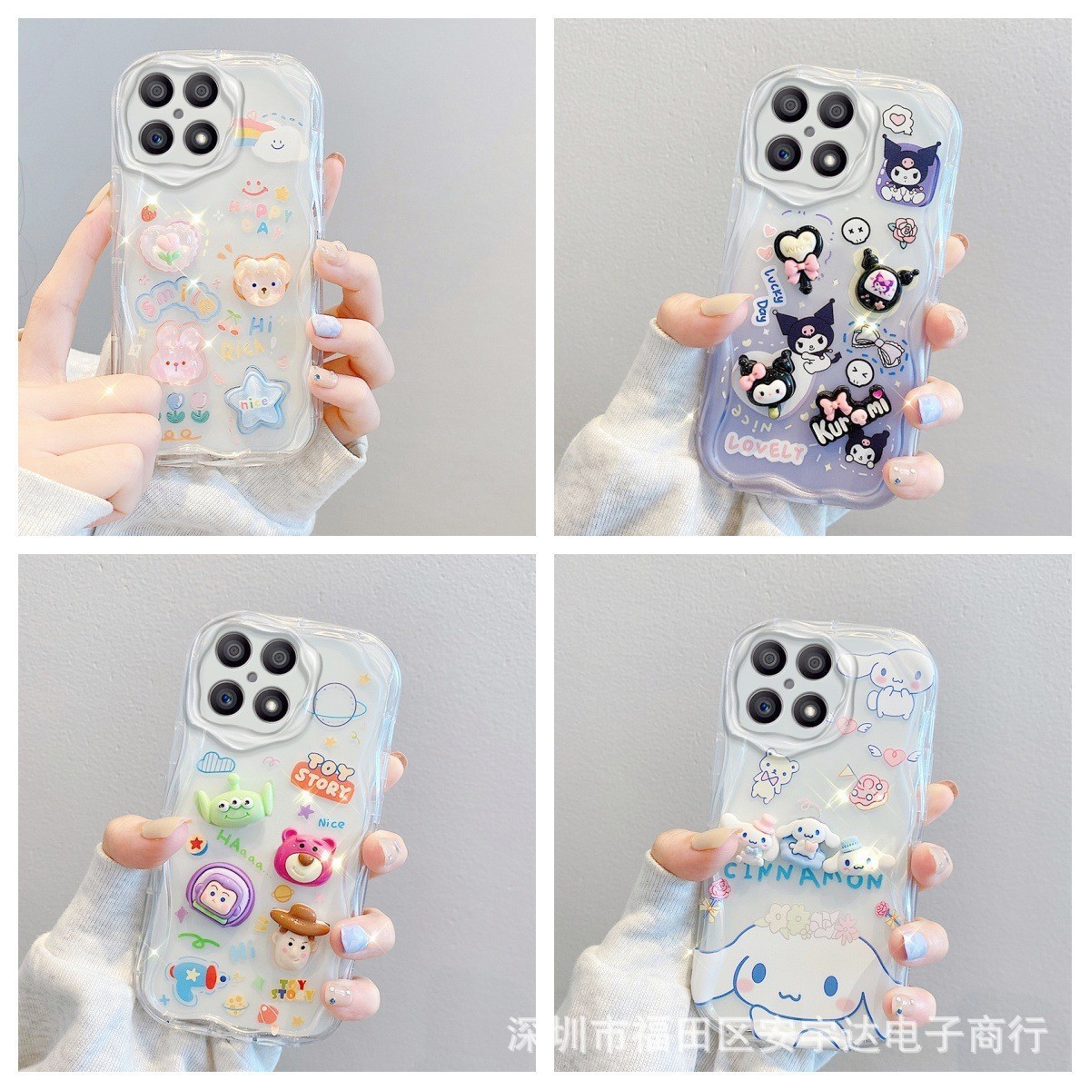 适用vivoy39手机壳y20卡通y35透明y100软壳v40立体公仔手机保护套