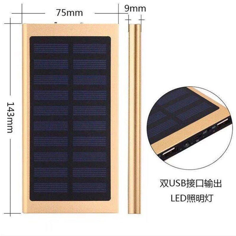 Mayorista ultra delgada de gran capacidad de 20000 mAh teléfono celular cargador solar Power Bank regalo LOGO soporte