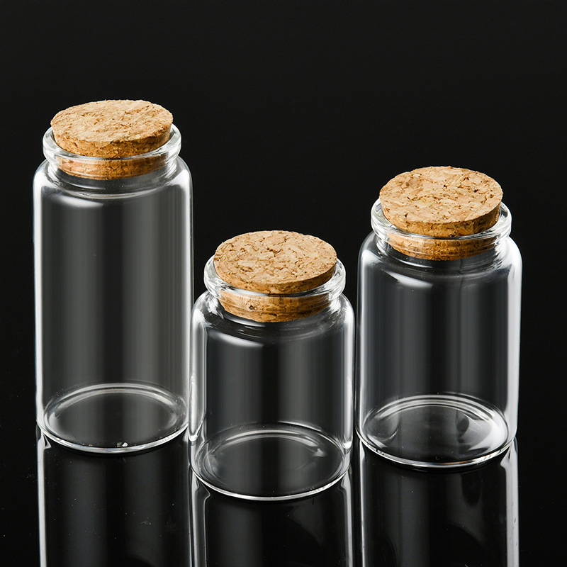 47mm aperture control bottle glass flat bottom test tube bottle transparent cork drift bottle wish bottle straight tube bottle wholesale 