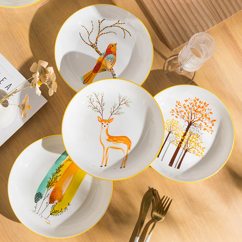 碗碟套装北欧风陶瓷餐具家用碗盘组合饭碗盘子汤碗
