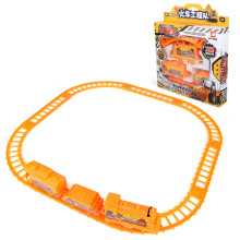 兒童電動DIY工程軌道小火車益智卡通百變拼裝軌道車夜市地攤批發