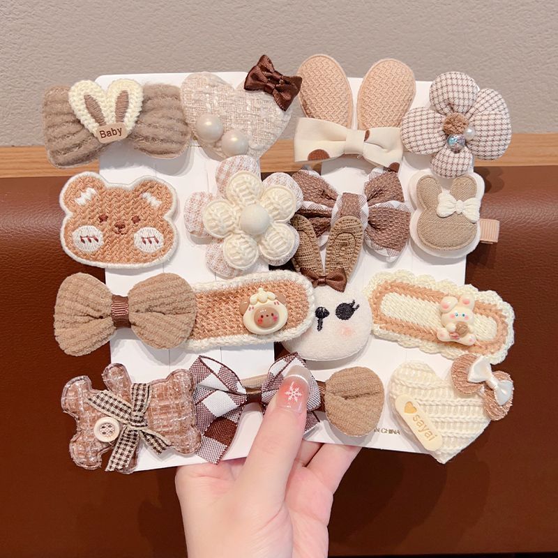 Horquilla para niños de color café con leche, clip de pelo de tela completamente cubierto para bebés, niña, bebé lindo, sin dañar la horquilla, tocado