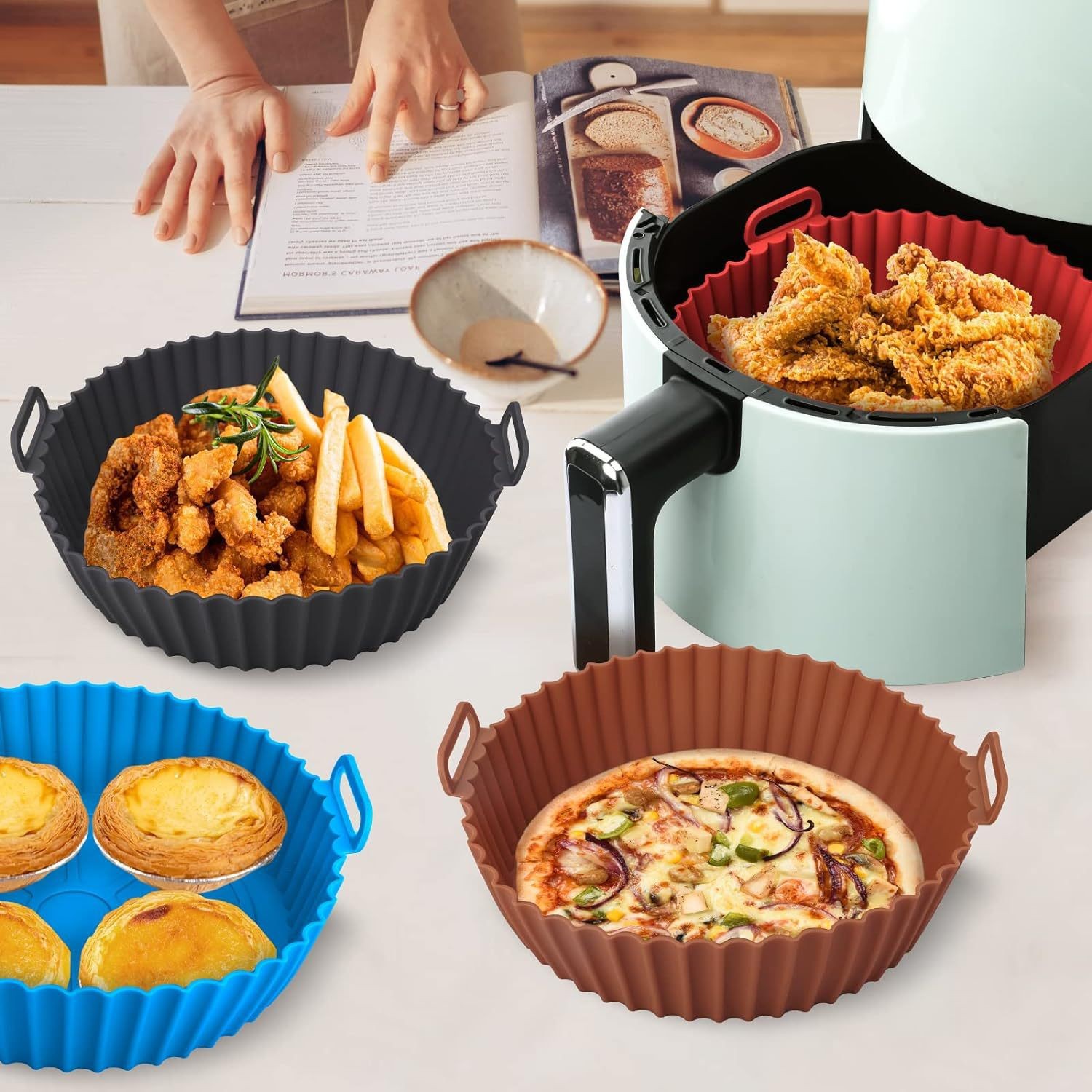 Amazon Hot Sale Air Fryer Inner Coating Silicone Grade Food Coat Plegable Home Air Fryer Accessories