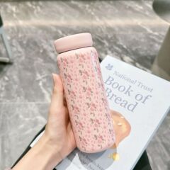 2025新款浩顺不锈钢口袋杯高颜值便携瓶子水杯花漾印花户外保温杯