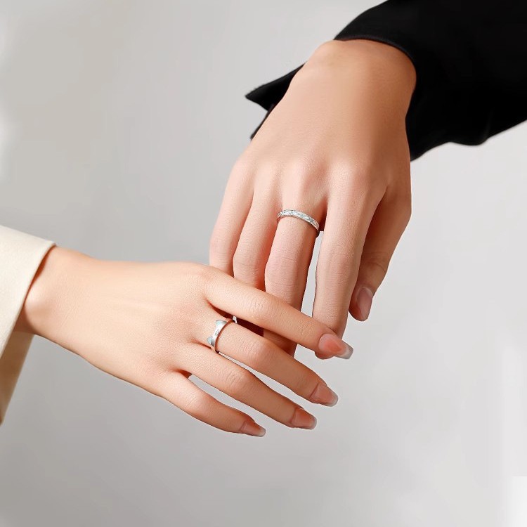 Luminous Catfish Love Couple's Ring Pair of Ins Niche Simple Cartoon Pair Ring Fluorescent Open Ring