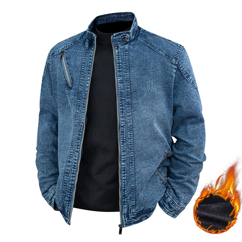 denim demi-season retro insulated jacket