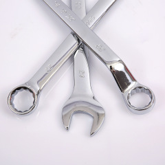 Mirror-polished plum-shaped open-end combination wrench set, open-end plum wrench, open plum wrench