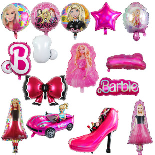 New Barbie doll shape aluminum film balloon Barbie princess birthday theme party decoration floating air ball wholesale
