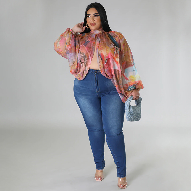 252g Weight Long Sleeve Sleeve Length Regular Sleeve Sleeve Type Spandex, Polyester, Chiffon Fabric Type Long Top Length Blouse Tops Type Daily, Street Occasion Round Neck Neckline Regular Fit Fit Type Color Block Pattern Spring&Summer Season Streetwear Style Blouse Long Sleeve Plus Size Tops Streetwear Color Block 20