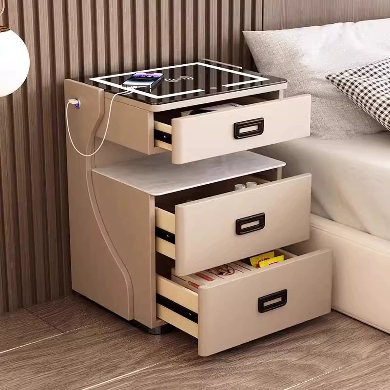 카키 [서랍모델] 삼색조명 + 무선충전 + USB