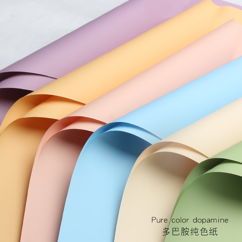 Huaxi espesar 7,5 seda dopamina color sólido papel de moda impermeable flor embalaje de papel floral ramo floral al por mayor transfronterizo