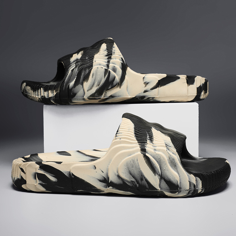 Men's Slippers Home Cross-border Fashion Camouflage Coconut Casual Slides Outer Wear Thick Bottom Trendy Beach Men's Slippers