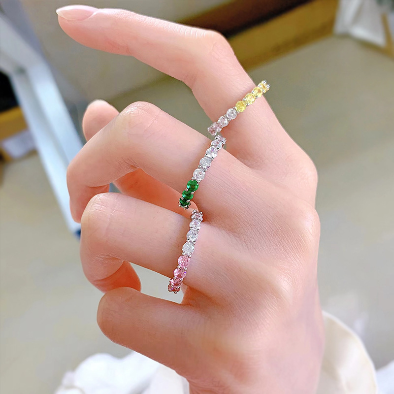 Daily Occasion 925 Sterling Silver Material 1 Piece 925 Sterling Silver Round Zircon Rings
