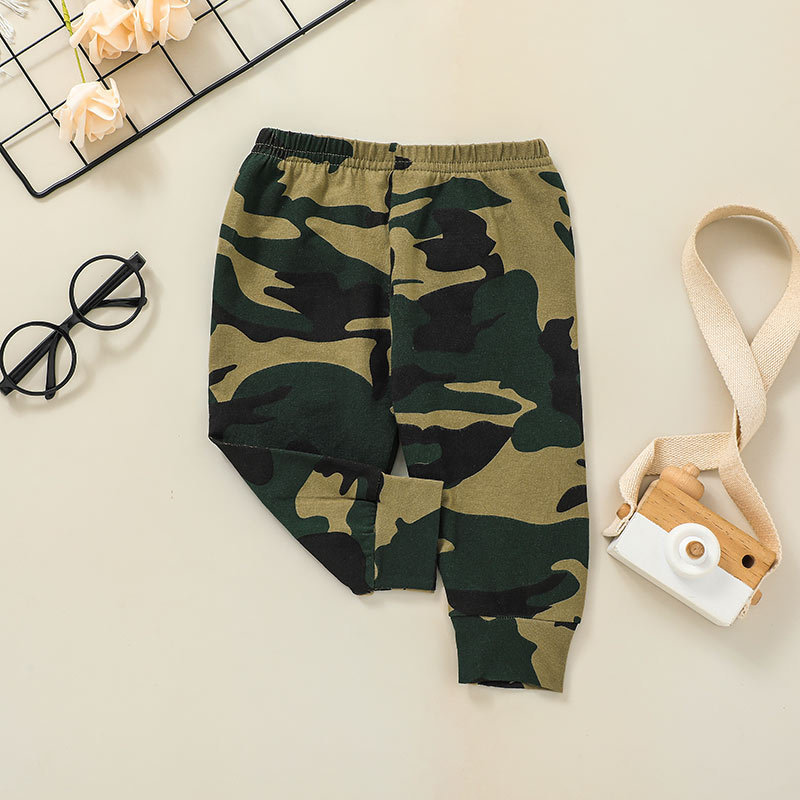 Fashion Camouflage Three-piece Baby Long-sleeved Romper Trousers Suit Wholesale Nihaojewelry display picture 7