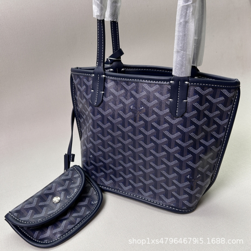 Tote bags両面トートバッグ小サイズ菜藍子カジュアル犬牙片肩女包子母ショッピングバッグ