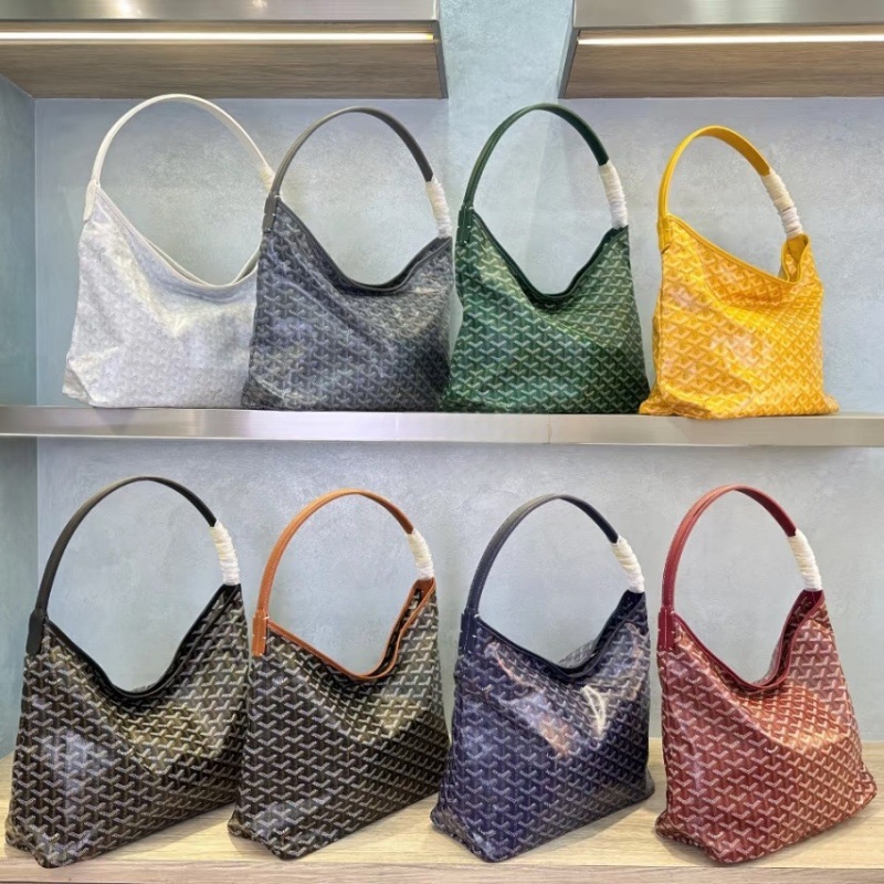 Goyard Goya Hobo Armpit Bag Cotton and Linen Zipper Dog Tooth Bag Tote Mother-In-Law Shopping Bag Commuter Tote Women's Bag