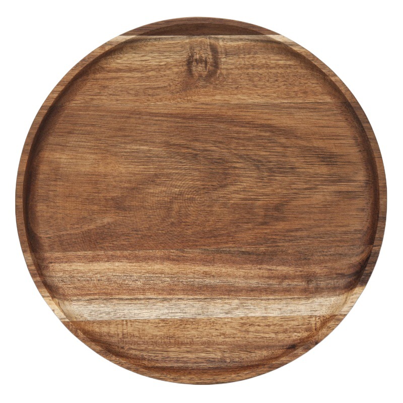 Placa de madera de acacia de estilo japonés bandeja de madera disco de madera maciza vajilla para el hogar creativo té de frutas secas postre Plato de frutas