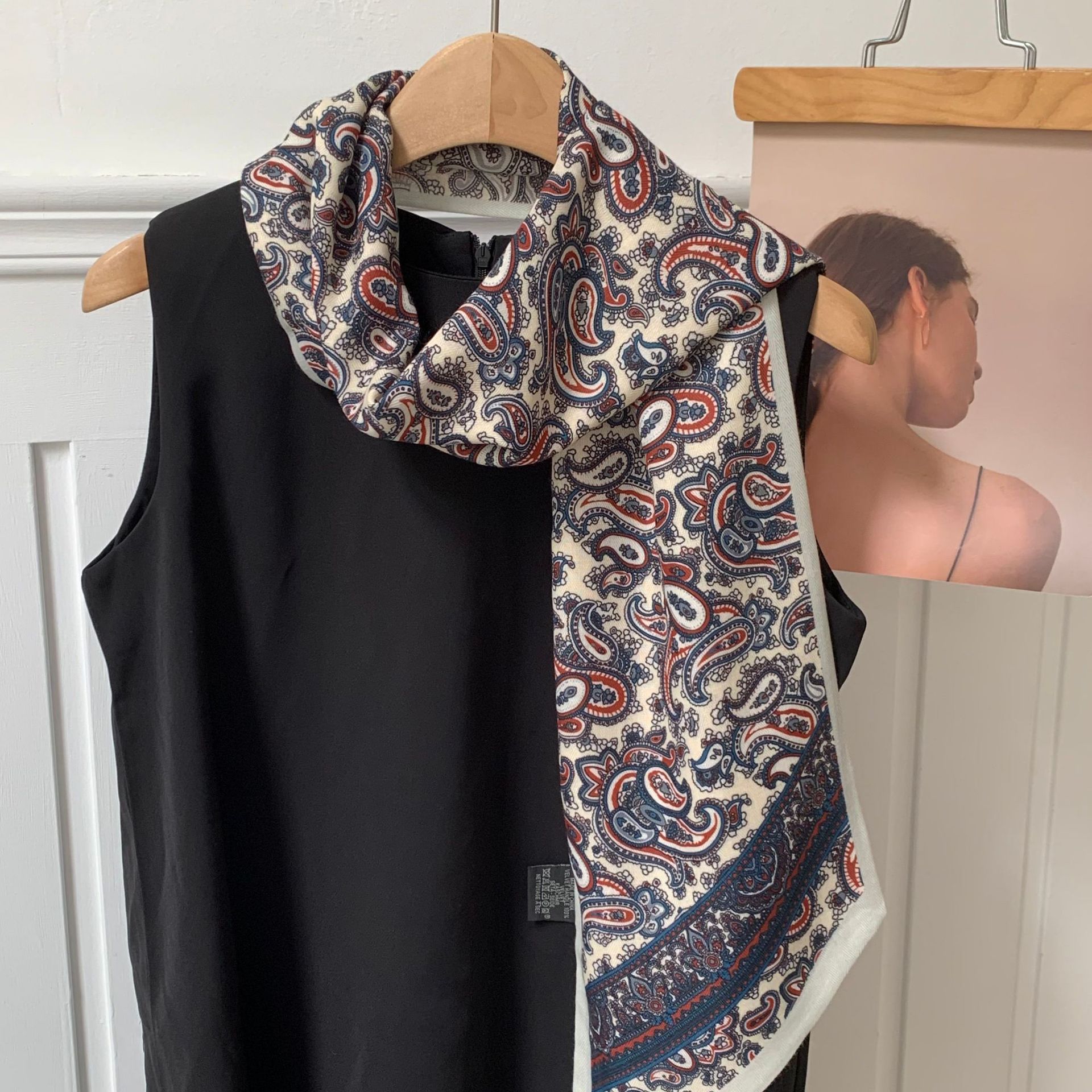 Pañuelo de seda sentido de alta calidad primavera y verano nuevo sentido de la atmósfera coreana bufanda decorativa de todo fósforo protector solar pañuelo para el cabello cinturón de moda